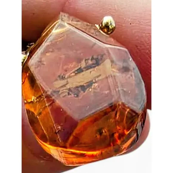 Monet Faux Amber Pendant Necklace - Picture 2 of 4